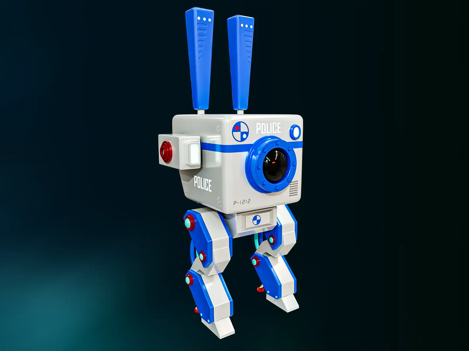 Sci-Fi Police Robot 3D Model